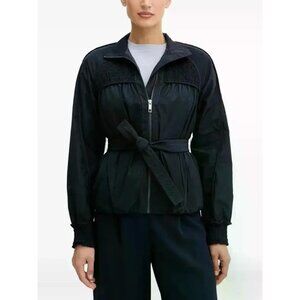 Hugo Boss belted jacket with smocked yoke Black Women Pocket Size 4 A001217